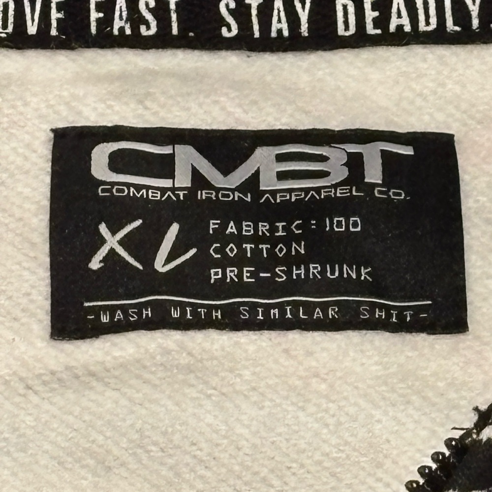 CMBT Combat Iron "Stay Deadly" Retro Tiger Stripe Hoodie - Mens XL - Rare Print - Picture 3 of 9